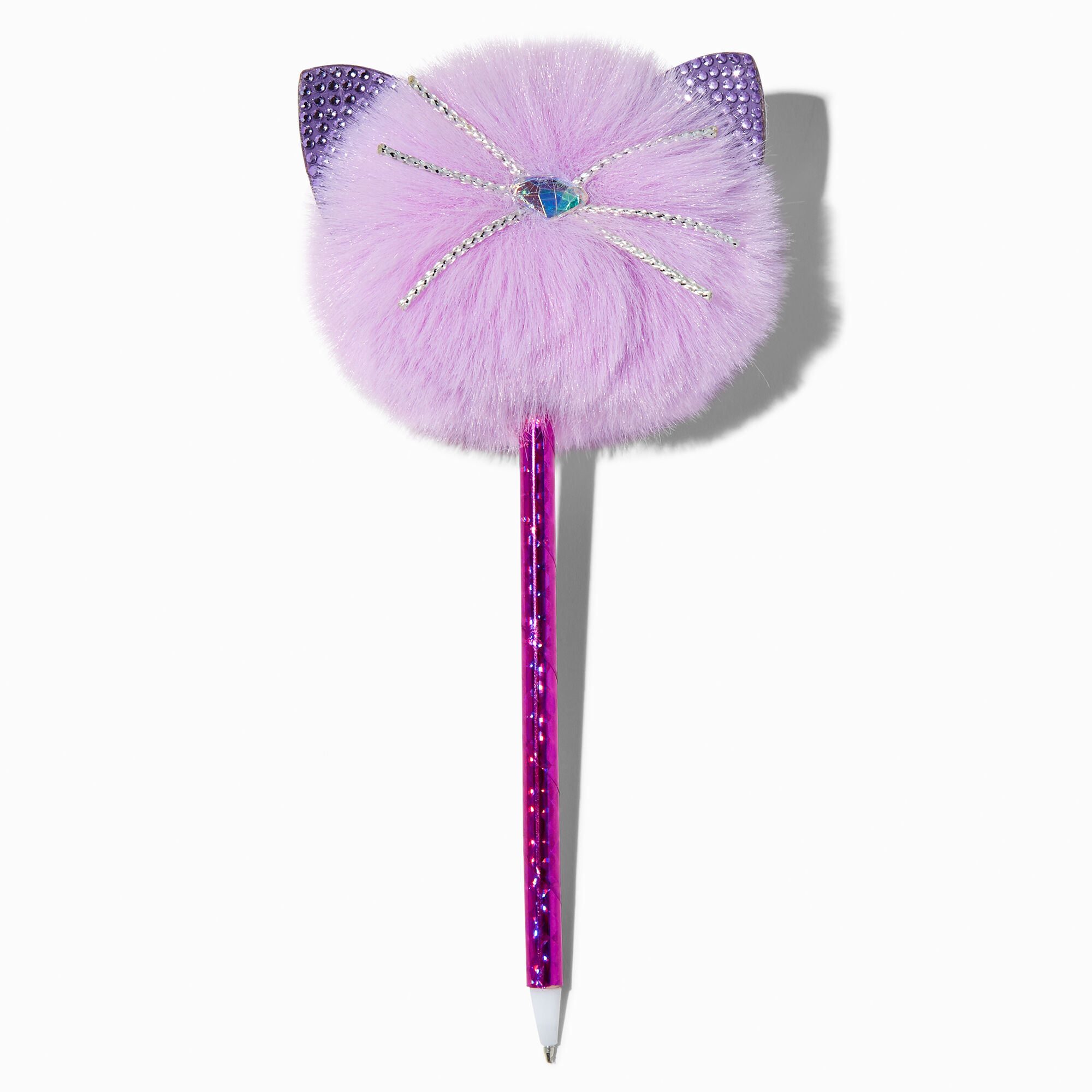 View Claires Cat Head Pom Pen Purple information