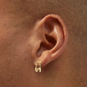 C LUXE by Claire&#39;s 18k Yellow Gold Plated 12MM Double Hoop Earrings,