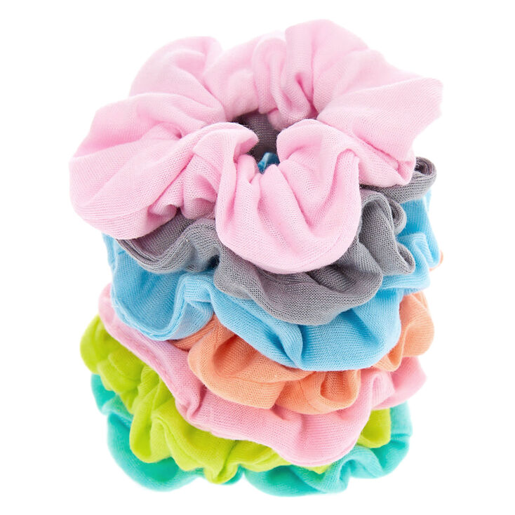 Pastel Jersey Solid Hair Scrunchies - 7 Pack,