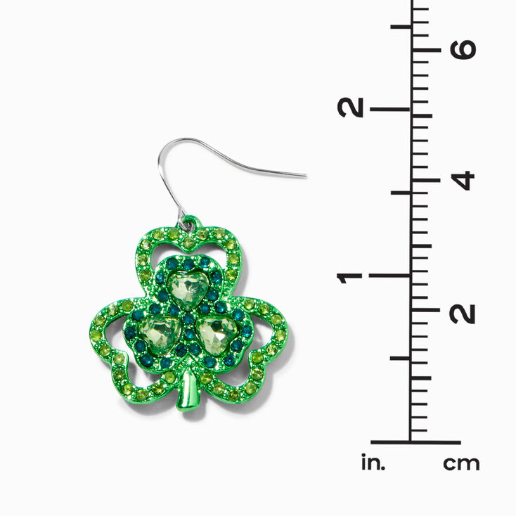 St. Patrick&#39;s Day Gemstone Shamrocks 1&quot; Drop Earrings,