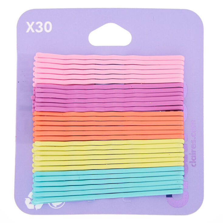 Pastel Rainbow Bobby Pins - 30 Pack,