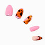 Tortoiseshell Pink French Stiletto Vegan Faux Nail Set - 24 Pack,
