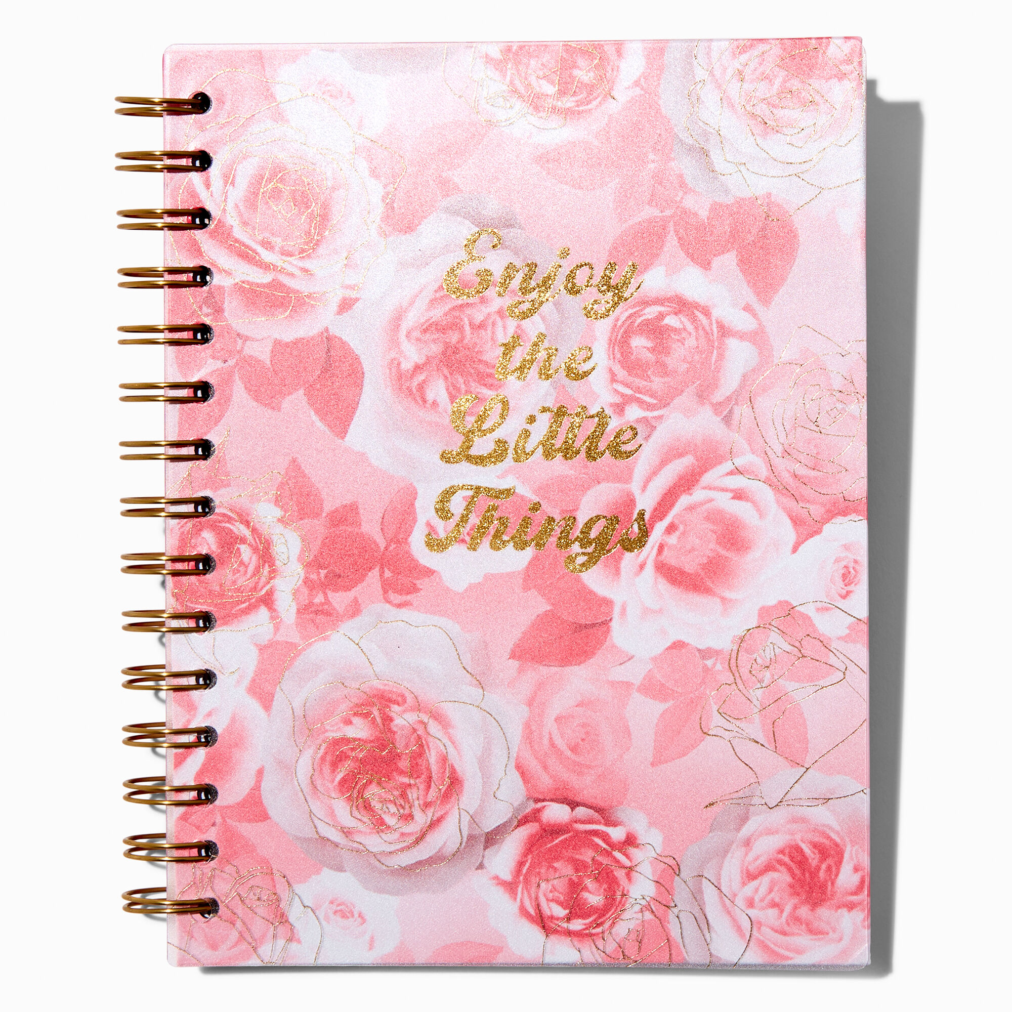 View Claires enjoy The Little Things Floral Spiral Notebook Pink information