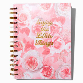 Cahier &agrave; spirales floral rose &laquo;&nbsp;Enjoy The Little Things&nbsp;&raquo;,