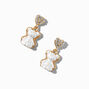Pearl Teddy Bear Drop Earrings,