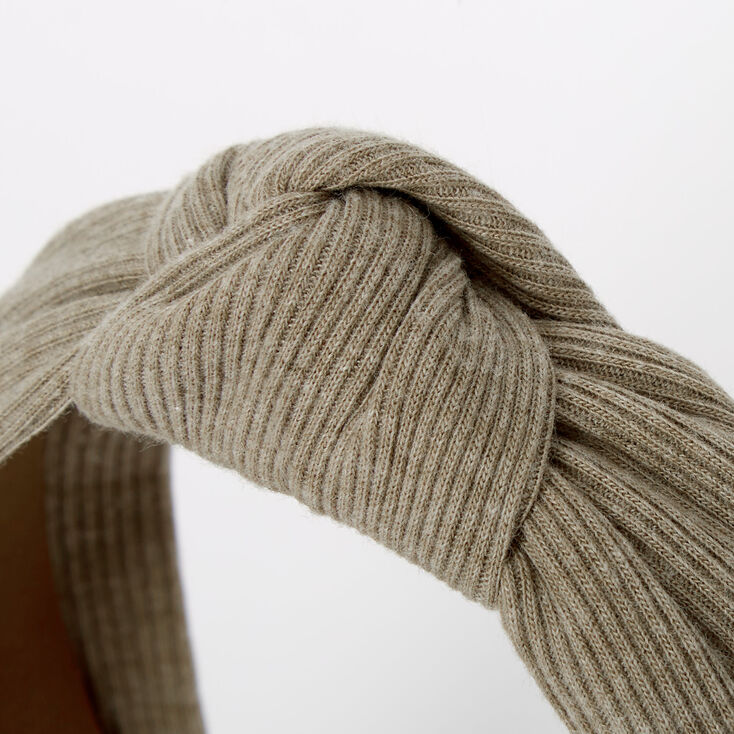 Ribbed Knotted Headband - Olive,