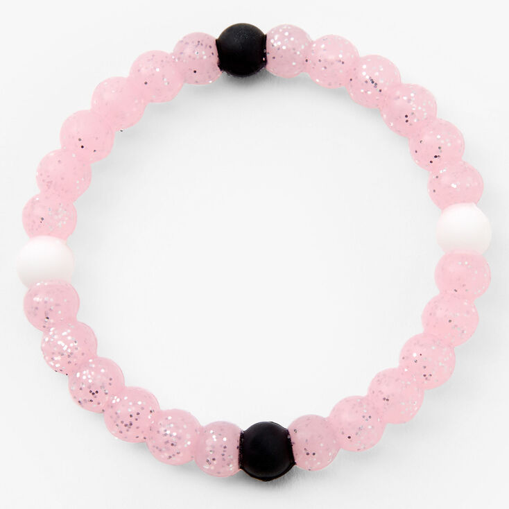 Glitter Beaded Stretch Bracelet - Pink,