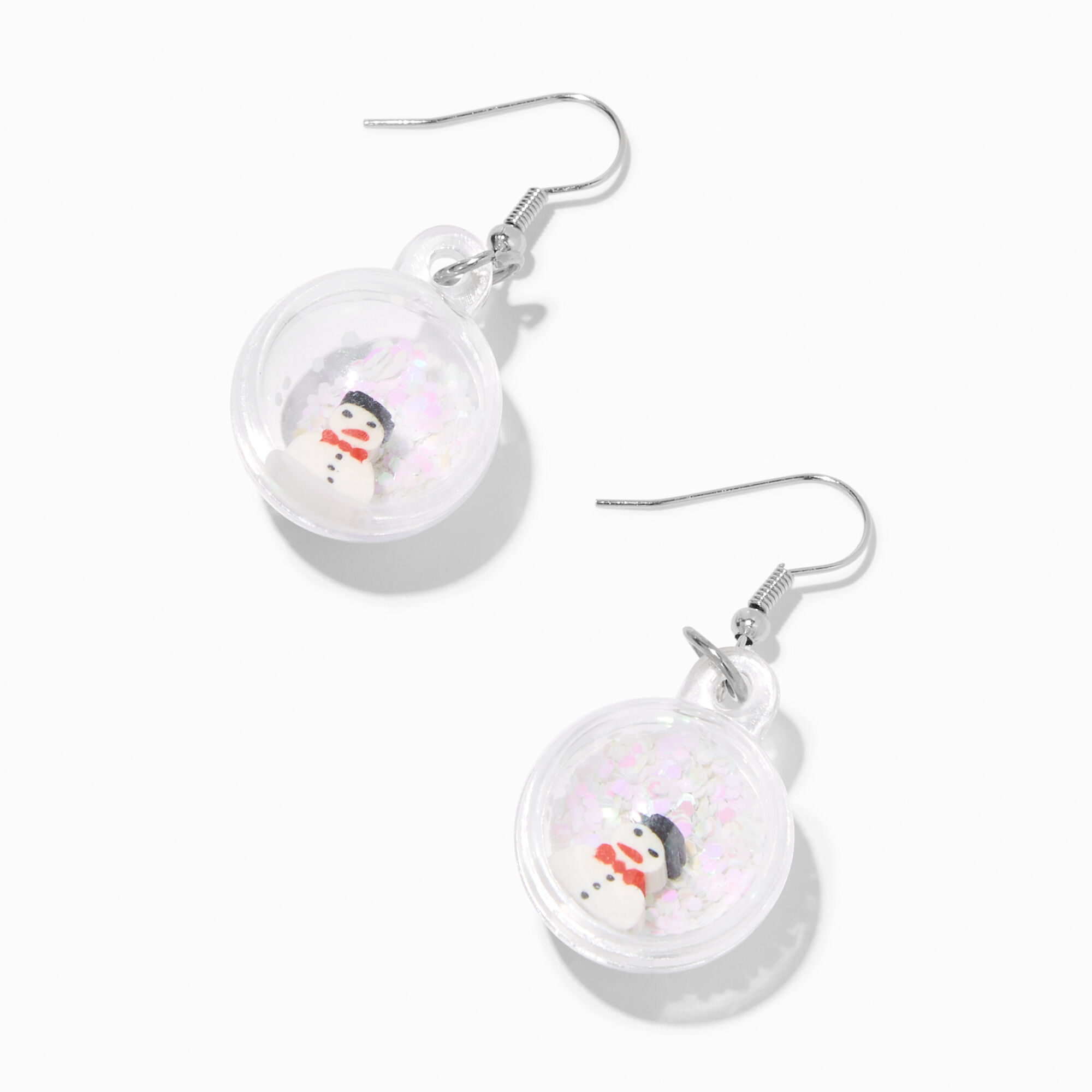 Snowman Snow Globe 1" Drop Earrings,