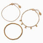 Bracelets avec breloques disques couleur dor&eacute;e bijoux recycl&eacute;s Claire&rsquo;s - Lot de 3,