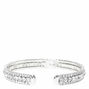 Silver Rhinestone Layered Cuff Bracelet,