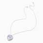 Purple Butterfly Moveable Heart Locket Pendant Necklace,