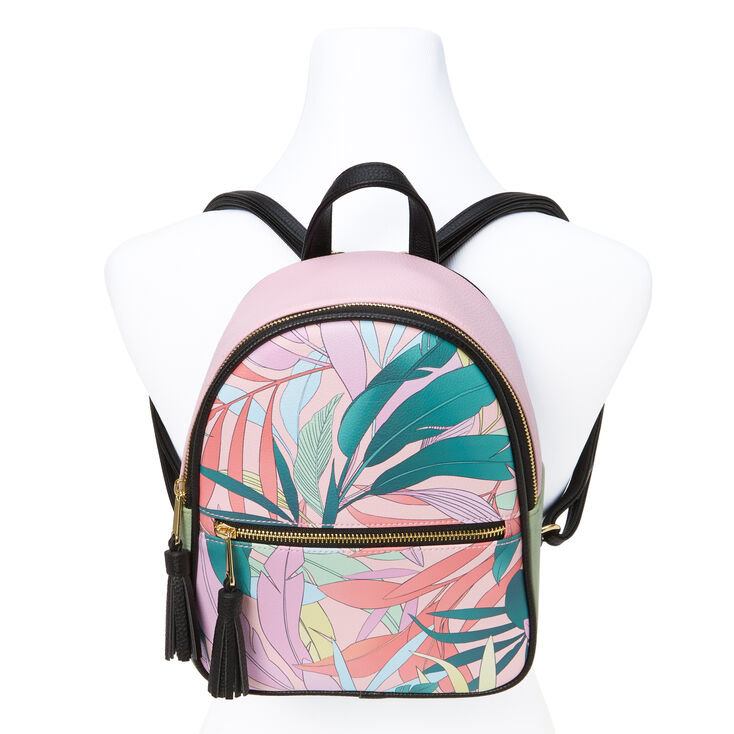 Palm Leaf Colorblock Small Backpack,