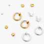  Magnetic &amp; Clip On Mixed Stud And Hoop Earrings - 6 Pack,