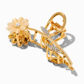 Floral Embellished Gold-Tone Metal Hair Claw,