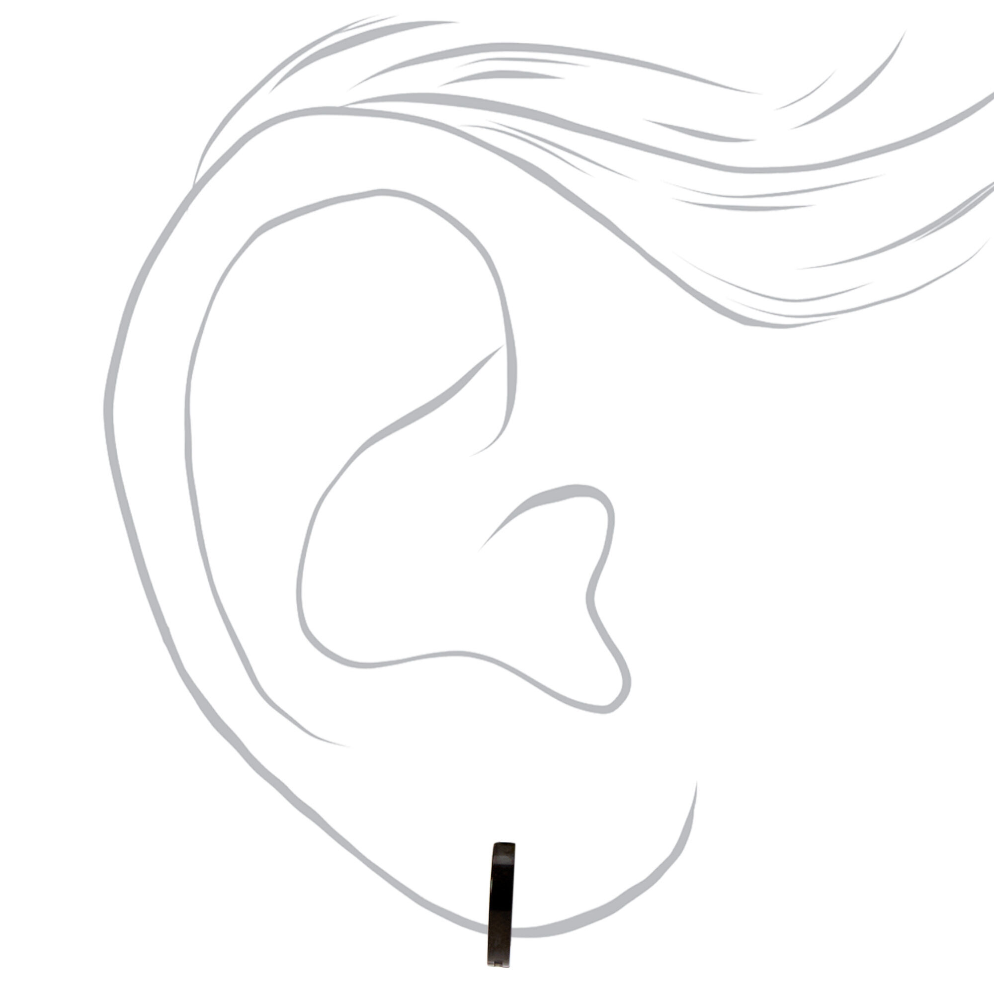 Black Titanium 7MM Mini Hoop Earrings,