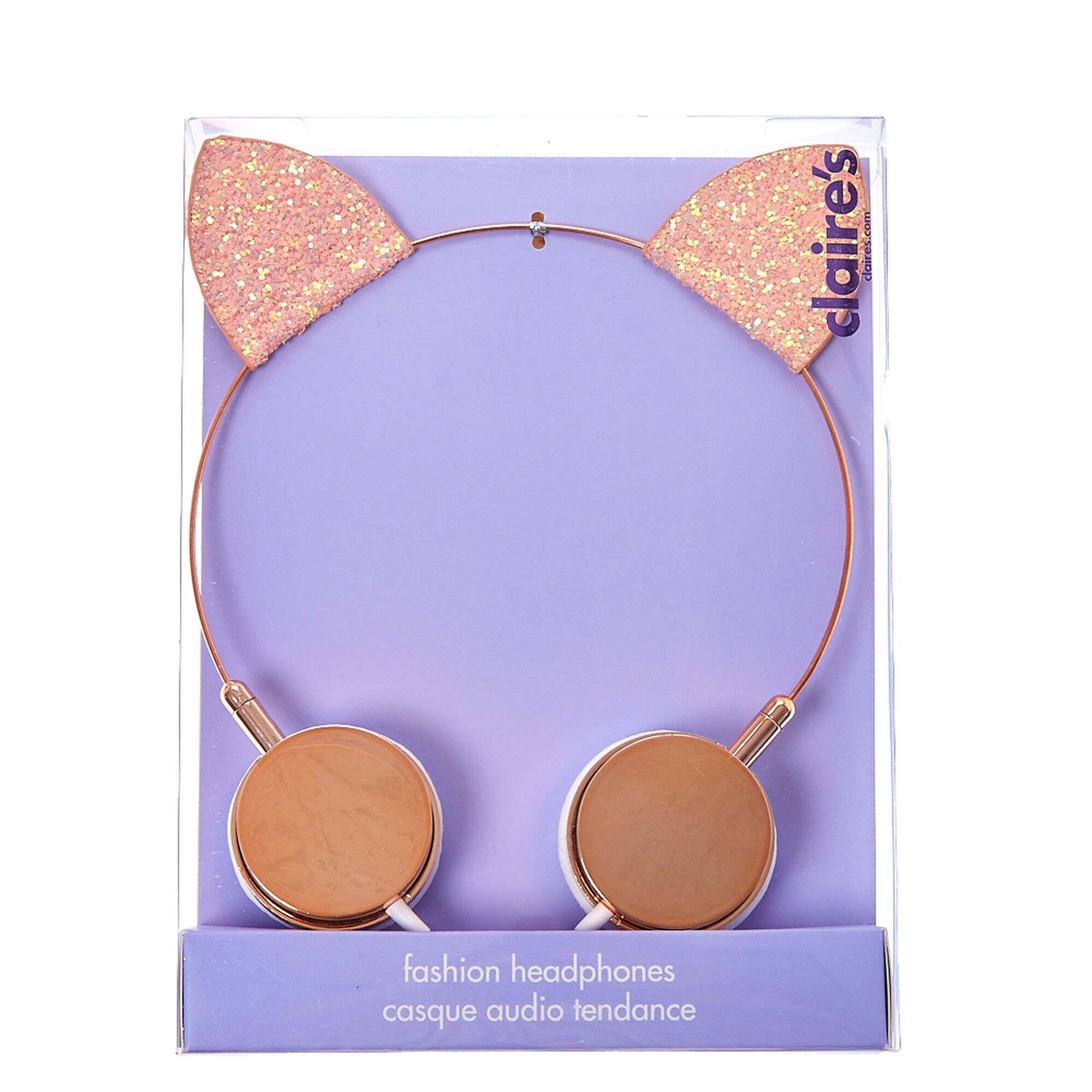 Rose Gold Cat Ear Headphones Claire S