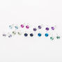 Rainbow 5MM Round Mixed Stud Earrings - 9 Pack,