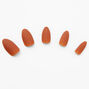 Faux ongles stiletto mats - Orange br&ucirc;l&eacute;, lot de 24,