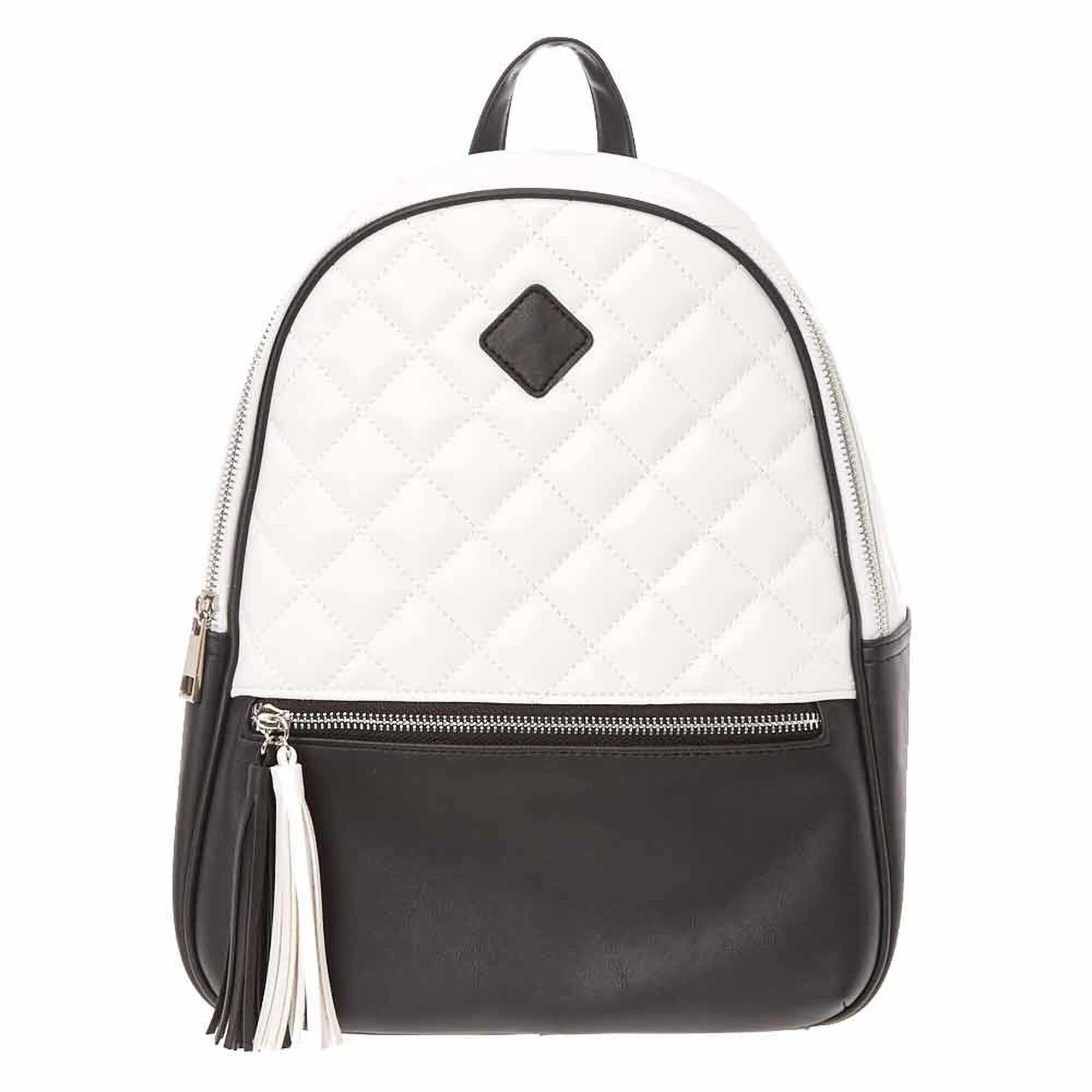 Monochrome Quilted Backpack | Claire's US