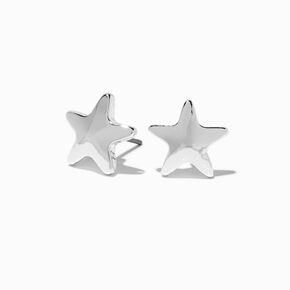Silver-tone Star Stud Earrings,