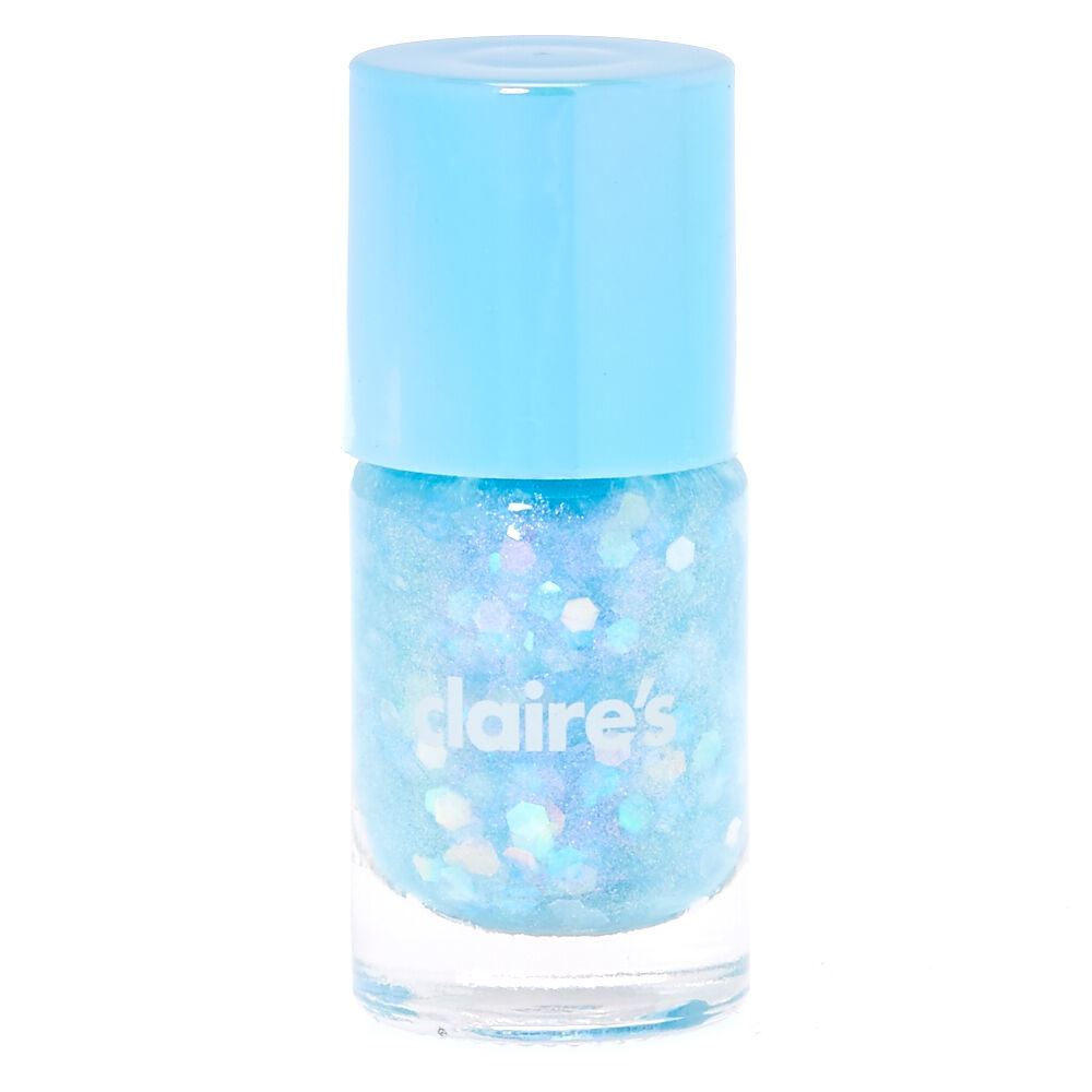 Vernis à ongles pailleté - Bleu pastel,