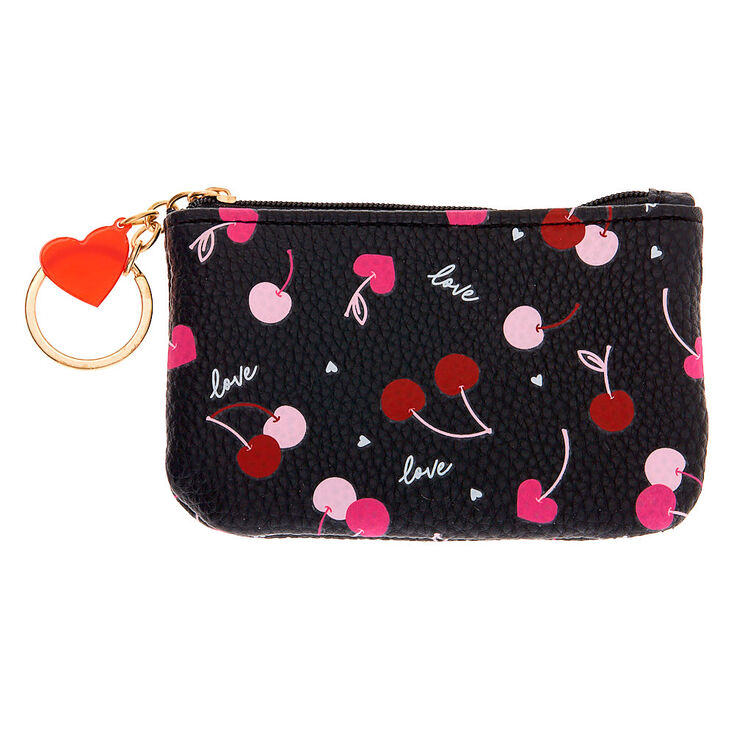 Claire's Porte-monnaie cerises Love - Noir
