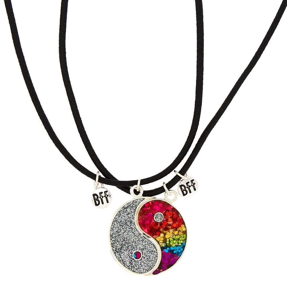 Best Friends Glitter Yin Yang Pendant Necklaces 2 Pack