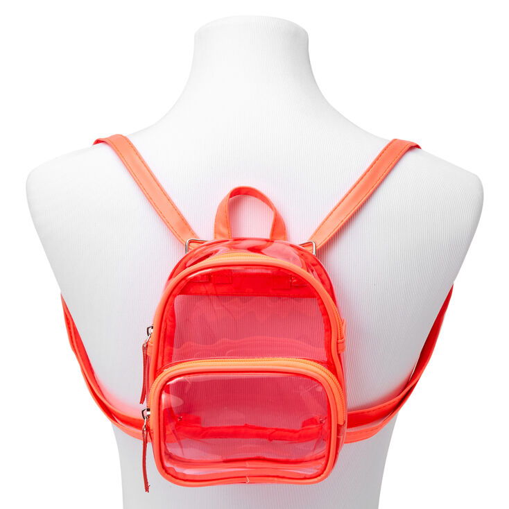 Coral Trim Mini Backpack - Clear | Claire's US