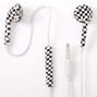 Checkered Earbuds with Mic,