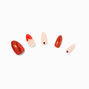 Valentine&#39;s Day Hearts Stiletto Press On Faux Nail Set - 24 Pack,