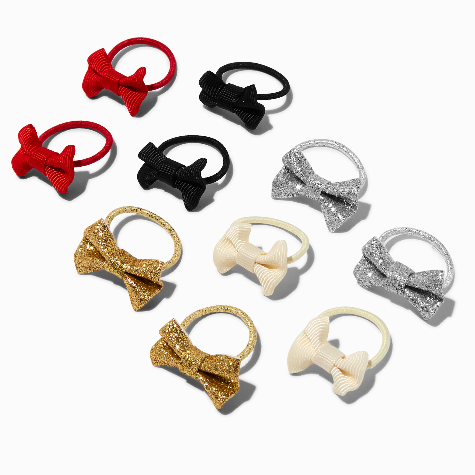 View Claires Club Holiday Bow Hair Ties 10 Pack information