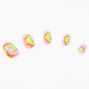 Neon Tie Dye Stiletto Press On Faux Nail Set - 24 Pack,