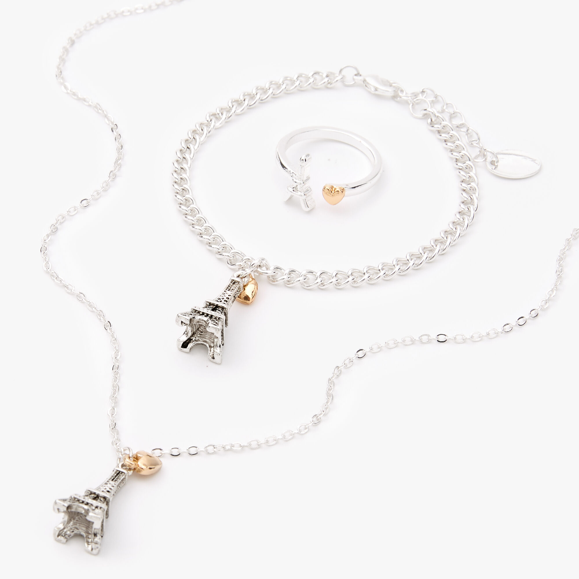 Silver Eiffel Tower Jewellery Gift Set - 3 Pack,