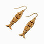 Gold-tone Fish Linear Drop Earrings,