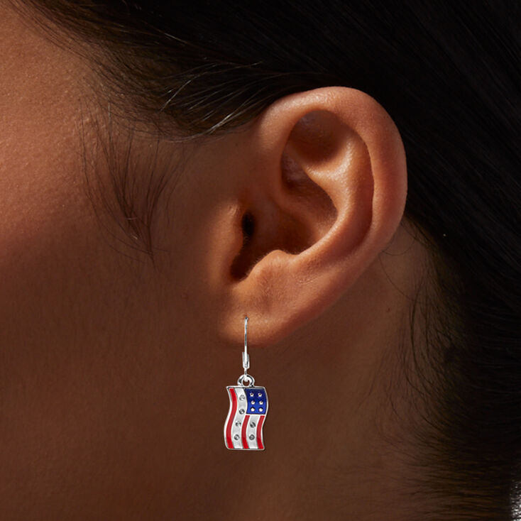 Patriotic Red, White, &amp; Blue Mixed Earrings - 9 Pack,