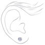 Sterling Silver Cubic Zirconia Round Stud Earrings - 3MM, 4MM, 5MM,