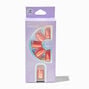 Coral Chrome Square Vegan Faux Nail Set - 24 Pack,