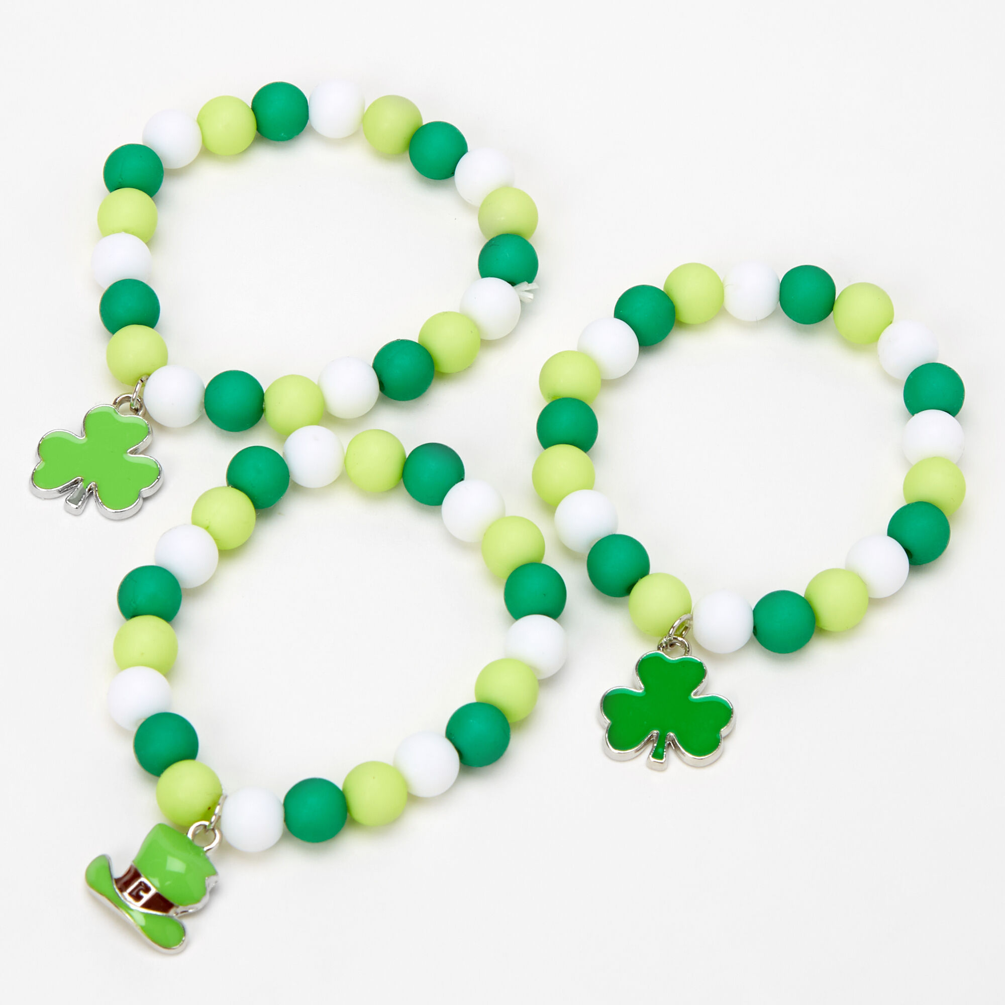 St. Patrick's Day Beaded Stretch Bracelets - 3 Pack,