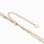 Collier de cha&icirc;ne multi-rangs barre couleur dor&eacute;e,