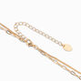 Gold-tone Bar Multi Strand Chain Necklace,