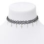 Cross Tattoo Choker Necklace - Black,