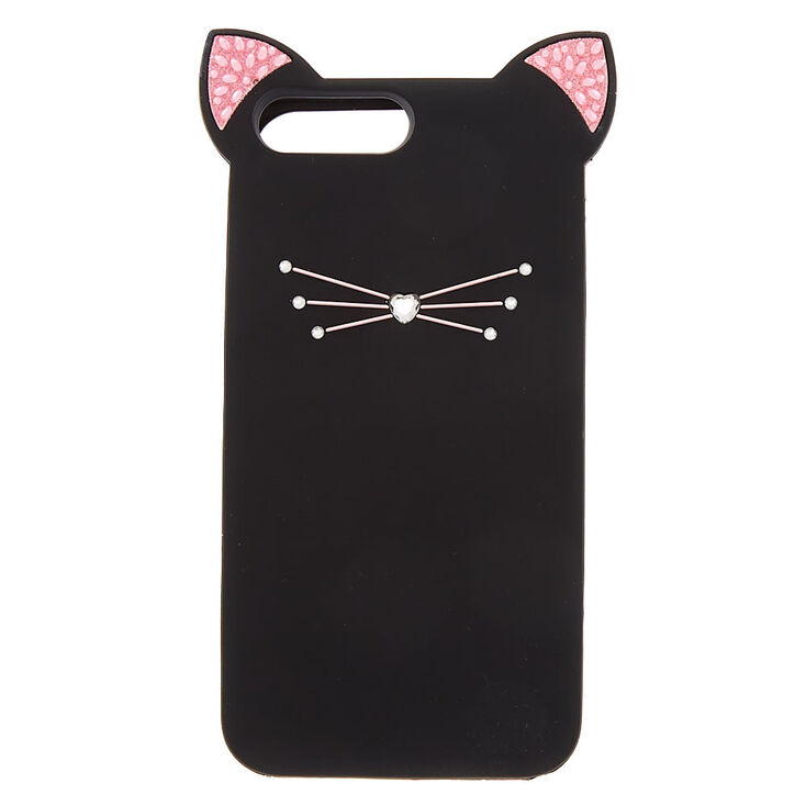 Silicone Black Cat Phone Case - Fits iPhone 6/7/8 Plus,