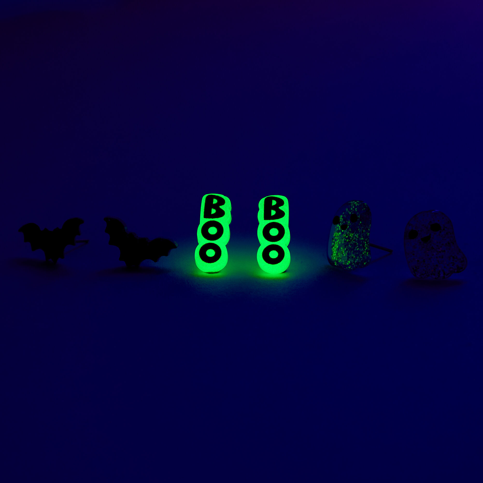 Ghost, Bat, & BOO Stud Earrings - 3 Pack,