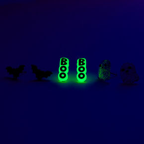 Ghost, Bat, &amp; BOO Stud Earrings - 3 Pack,