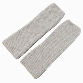 Gray Sweater-Knit Leg Warmers,