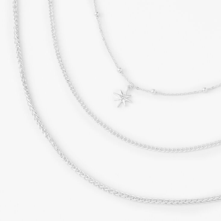 Starburst Chain Choker Necklaces - 3 Pack,