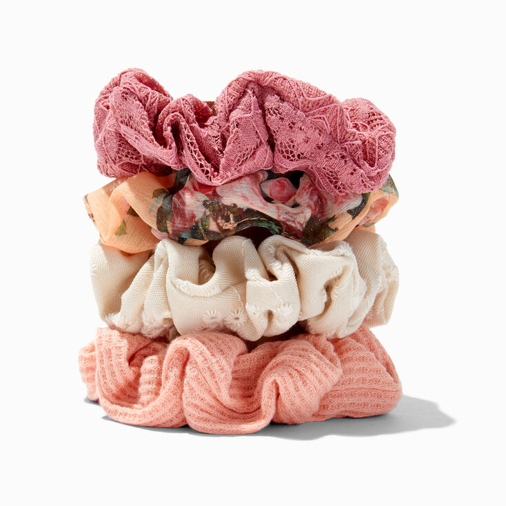 Rose Mixed Hair Scrunchies - 4 Pack,