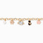 Black Cat Gold Charm Bracelet,