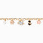 Black Cat Gold-tone Charm Bracelet,