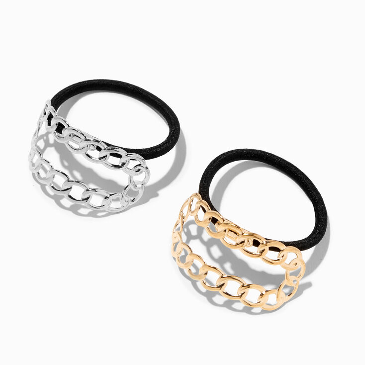 Chainlink Oval Cuff Hair Ties - 2 Pack,